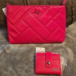 Lug Waltz Crossbody Bag Poppy Red w/Hurdle Wallet